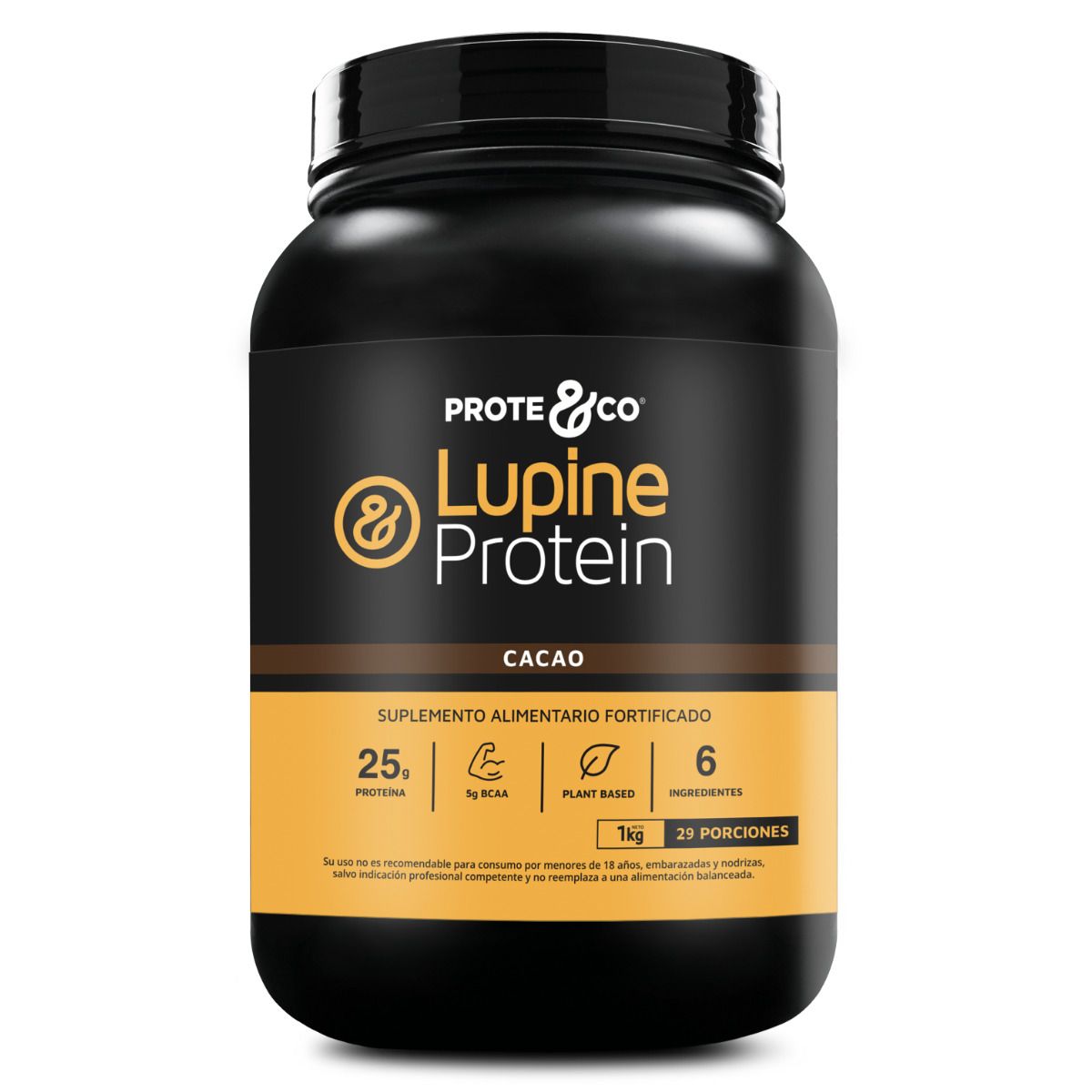 PROTE AND CO - Proteína Vegana Premium Lupino y Arveja Sabor Cacao 1 kg Sin Lactosa Prote&Co