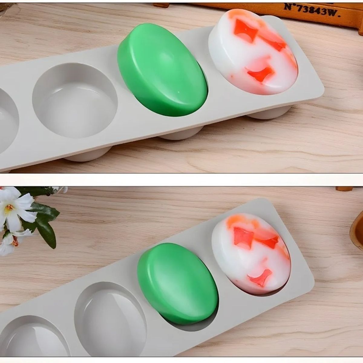 PASTELERIUSCL - Moldes Para Jabones Artesanales Molde Silicona Moldes Para Jabones Molde Ovalado 4 Cavidades