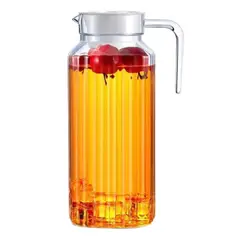 GENERICO - Jarra De Vidrio Agua Jarra De Jugo Jarra Con Tapa Vintage 1 Litro