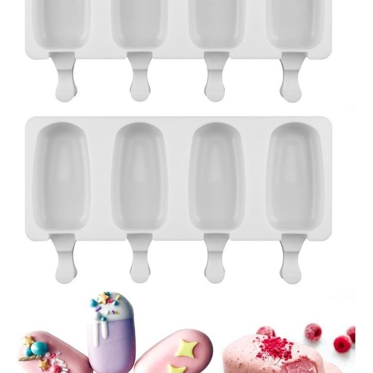 PASTELERIUSCL - X2 Moldes De Helado Molde Para Helado Molde Helados Molde De Silicona Moldes De Repostería Moldes