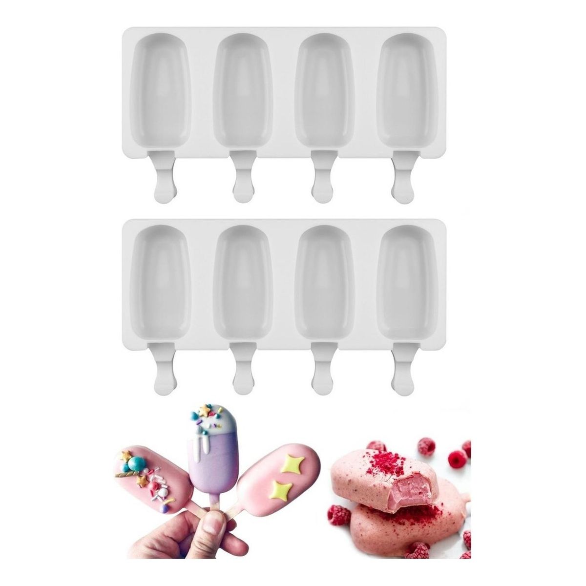 PASTELERIUSCL - X2 Moldes De Helado Molde Para Helado Molde Helados Molde De Silicona Moldes De Repostería Moldes