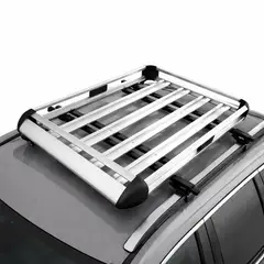 GENERICO - Parrilla Porta Equipaje Auto 140x90 Barras Metálicas - Gris