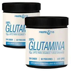 PROTE AND CO - Glutamina En Polvo Pack 2 unidades 300 gr Prote&co