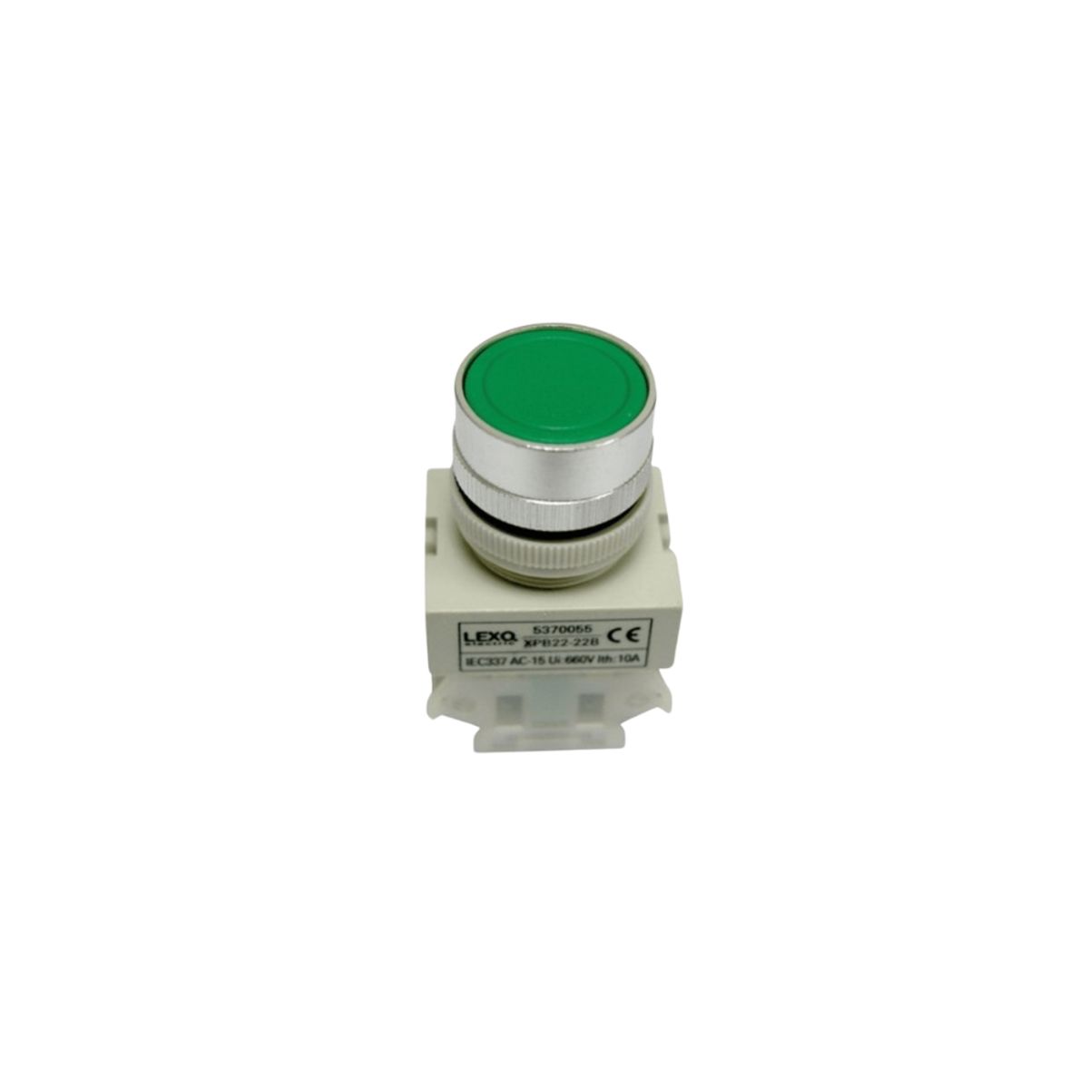 LEXO - Pulsador Plano Verde 1NO 22MM