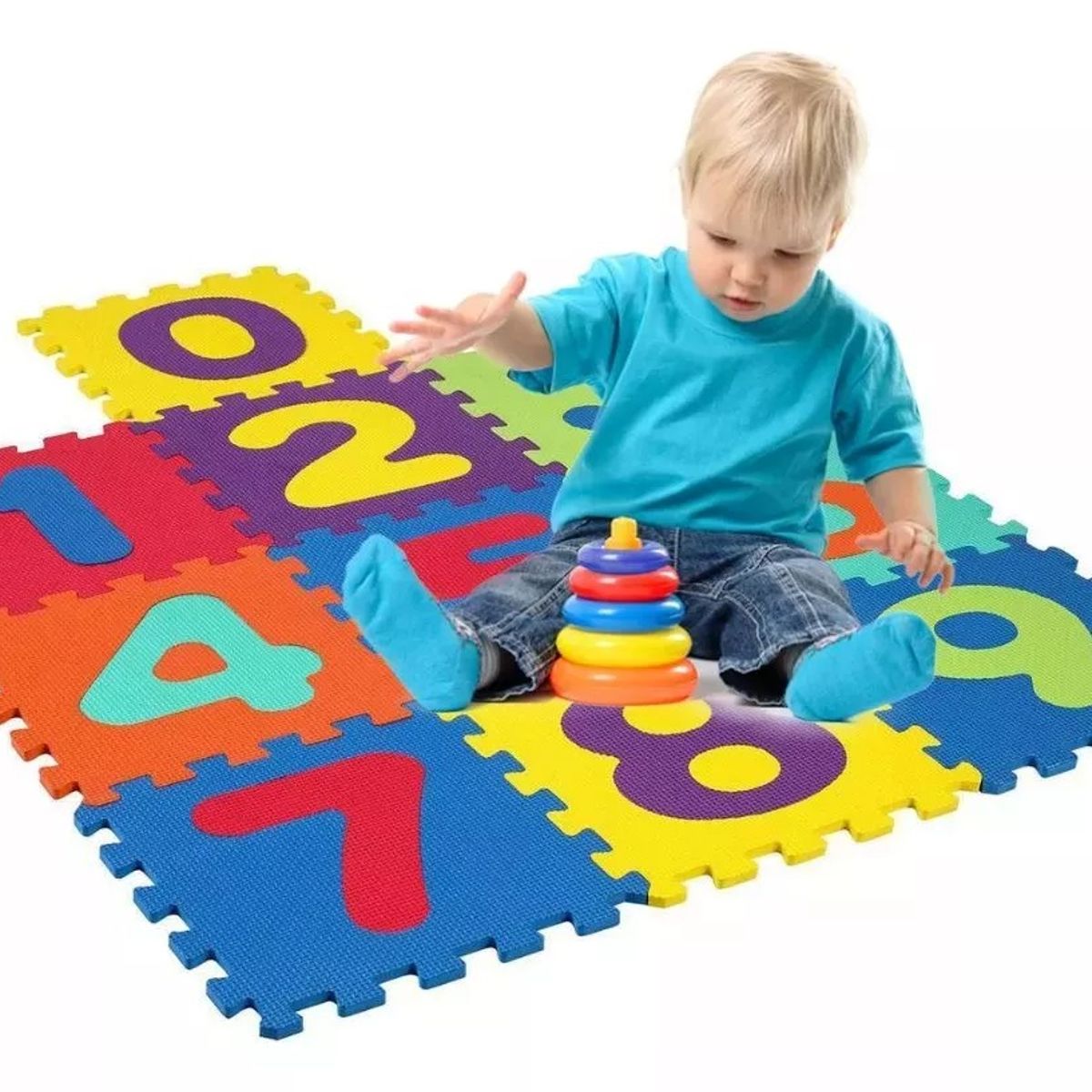 GENERICO - Alfombra goma eva 10 cuadros 30x30cm cada pieza de los numeros para bebes y niños