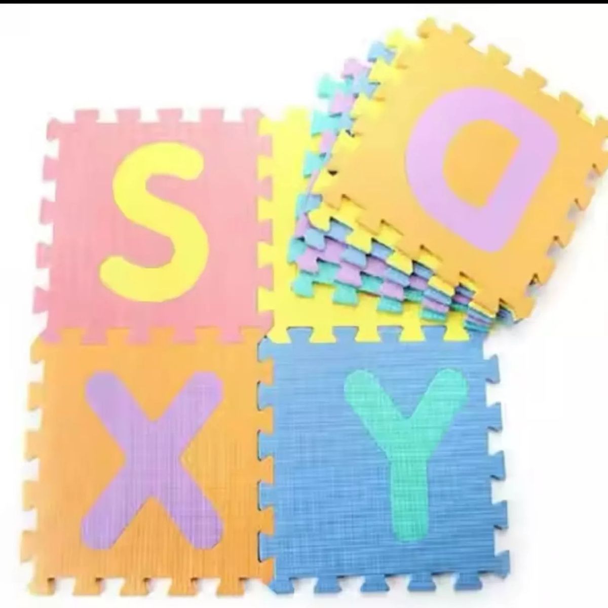 GENERICO - Alfombra goma eva 10 cuadros 30x30cm cada pieza de las letras para bebes y niños
