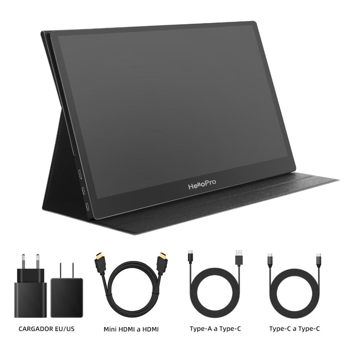 HELLOPRO - Monitor portatil 156 FHD IPS + funda con soporte Hello M1 Reacondicionado