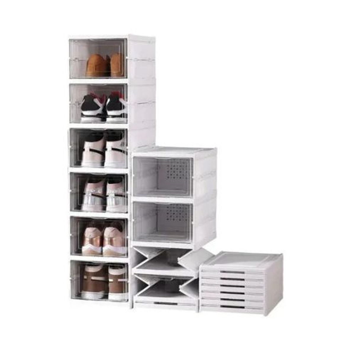 GENERICO - Organizador De Zapatos Zapatero 6 Niveles Plegable Caja Blanco
