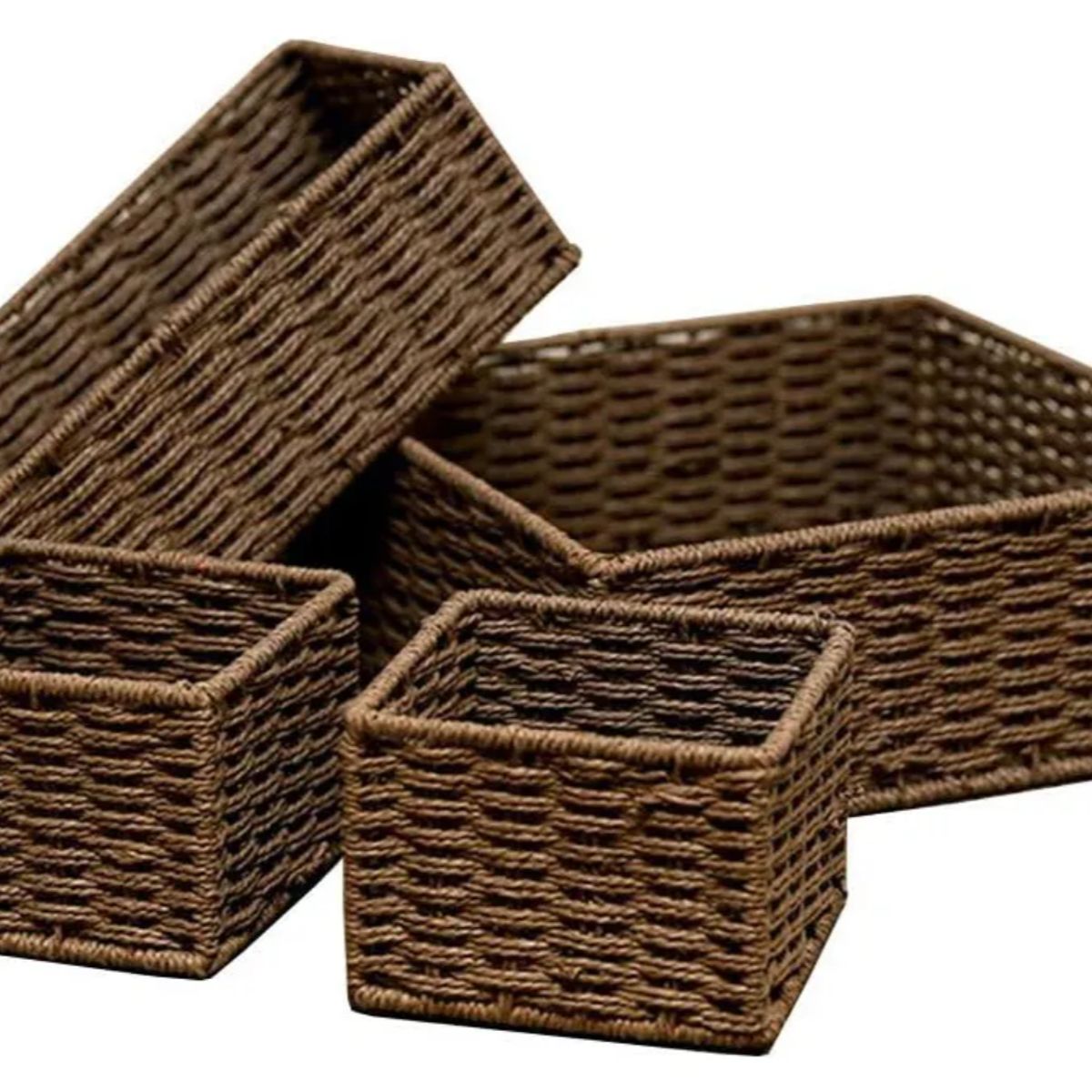 OKAY - Juego De 4 Cestas De Almacenamiento Canasta Decorativo