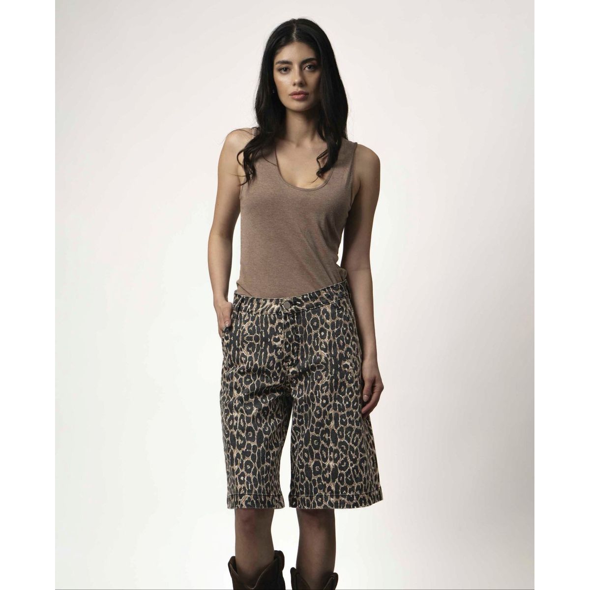 MOMCHIC - BERMUDA PALAZO ANIMAL PRINT