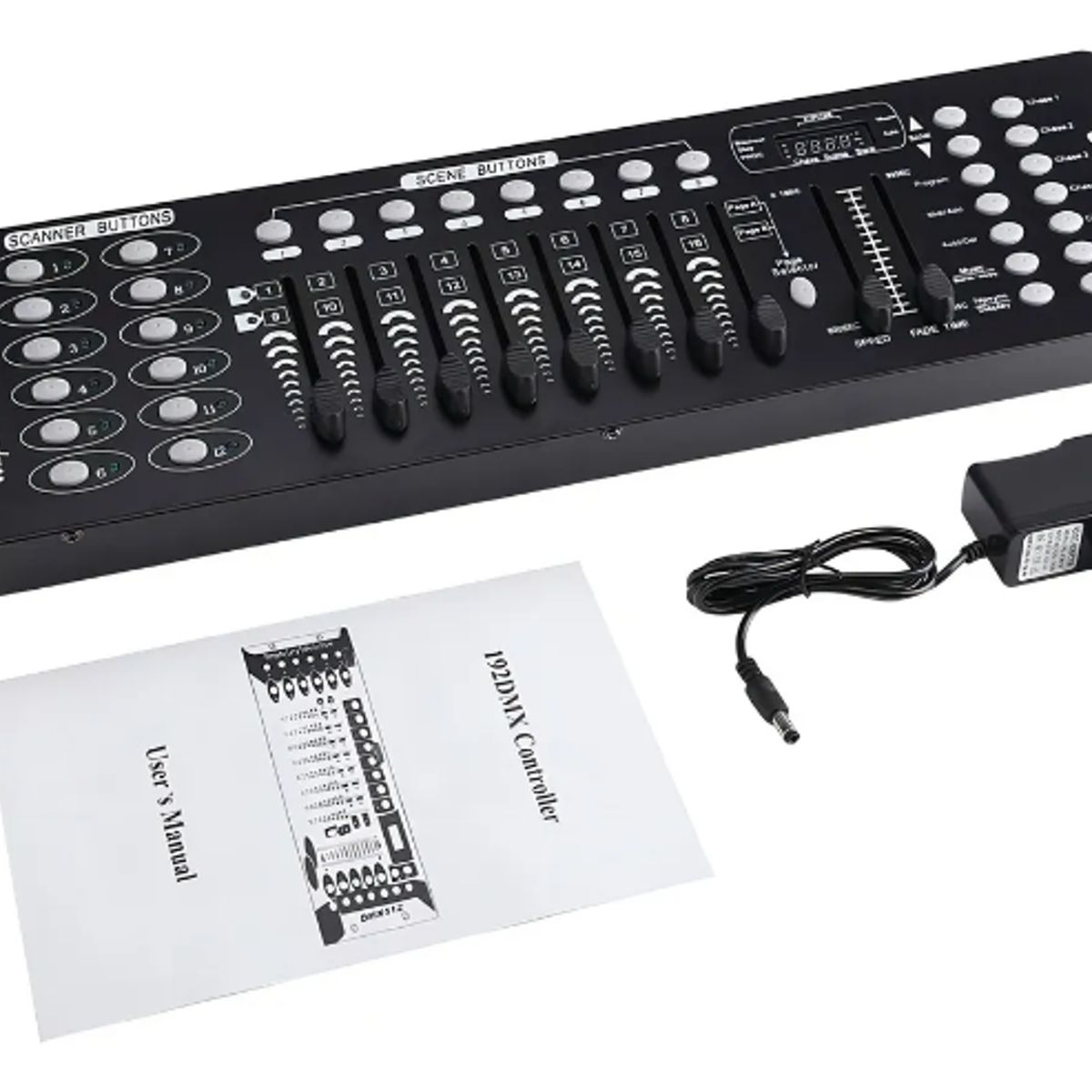 GENERICO - Controlador Dmx 512 Consola Mesa Iluminación 192 Canales Color Negro