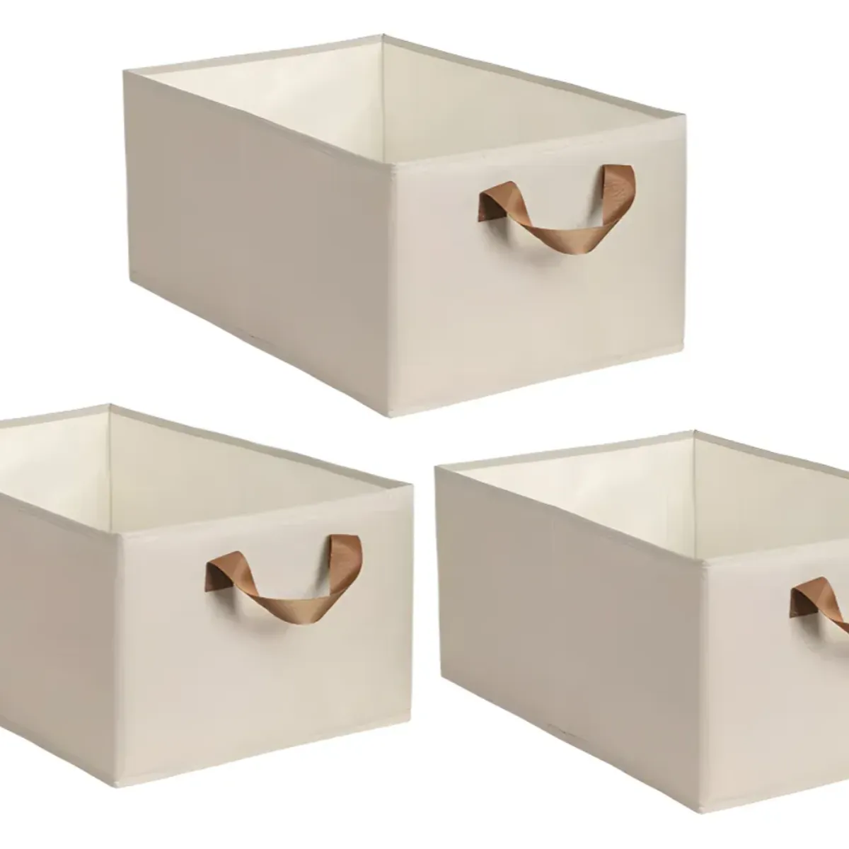 OKAY - Pack 3 Caja De Almacenamiento De Ropa Plegable Color Beige