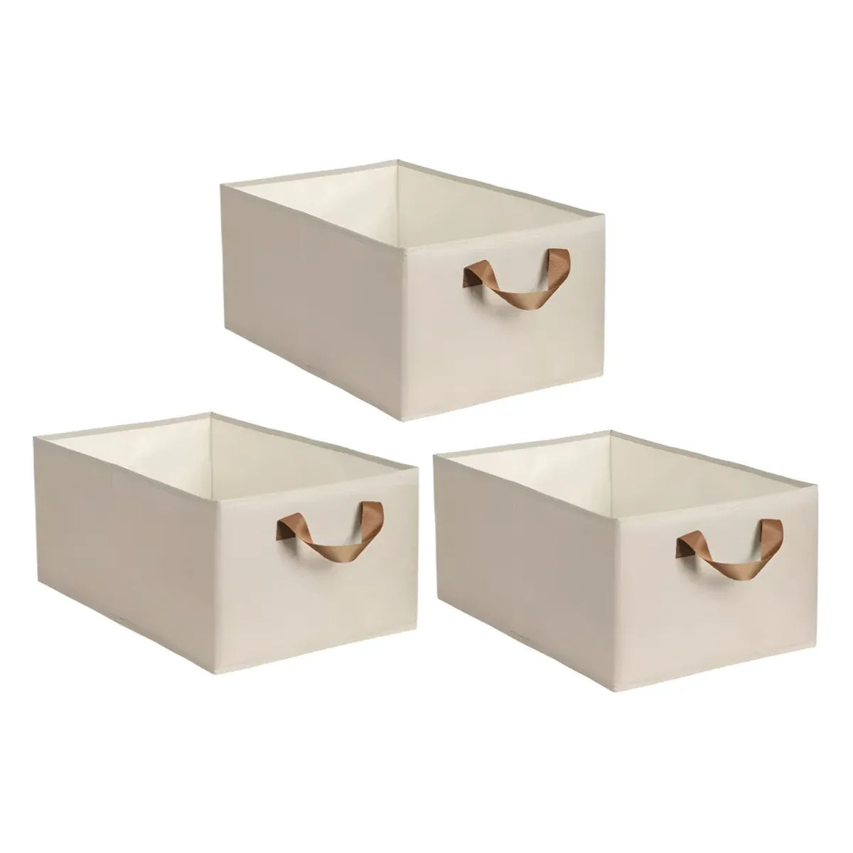 OKAY - Pack 3 Caja De Almacenamiento De Ropa Plegable Color Beige