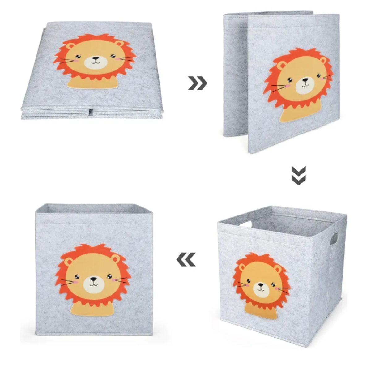 OKAY - Pack 2 Caja De Almacenamiento Para Niños Cubo Con Animales