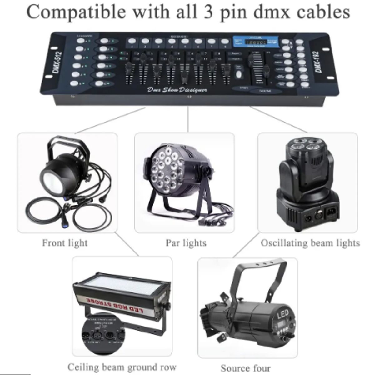 GENERICO - Controlador Consola Iluminación Disco 192 Canales Dmx 512