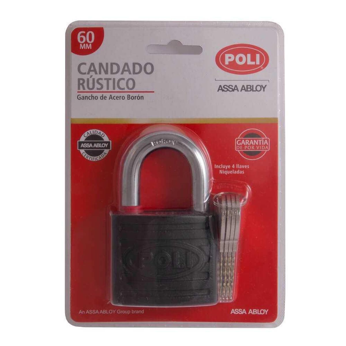 POLI - CANDADO RUSTICO  POLI P-140 50MM NEGRO