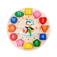 GENERICO - Reloj Didactico Juego Puzzle Encaje De Madera Formas Colores