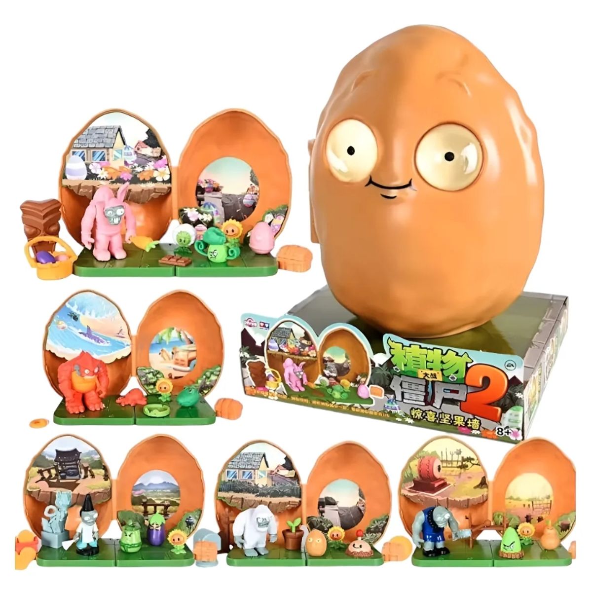 GENERICO - 1 Figura Nuez Con Tematica Sorpresa Plantas Vs Zombies Pvz