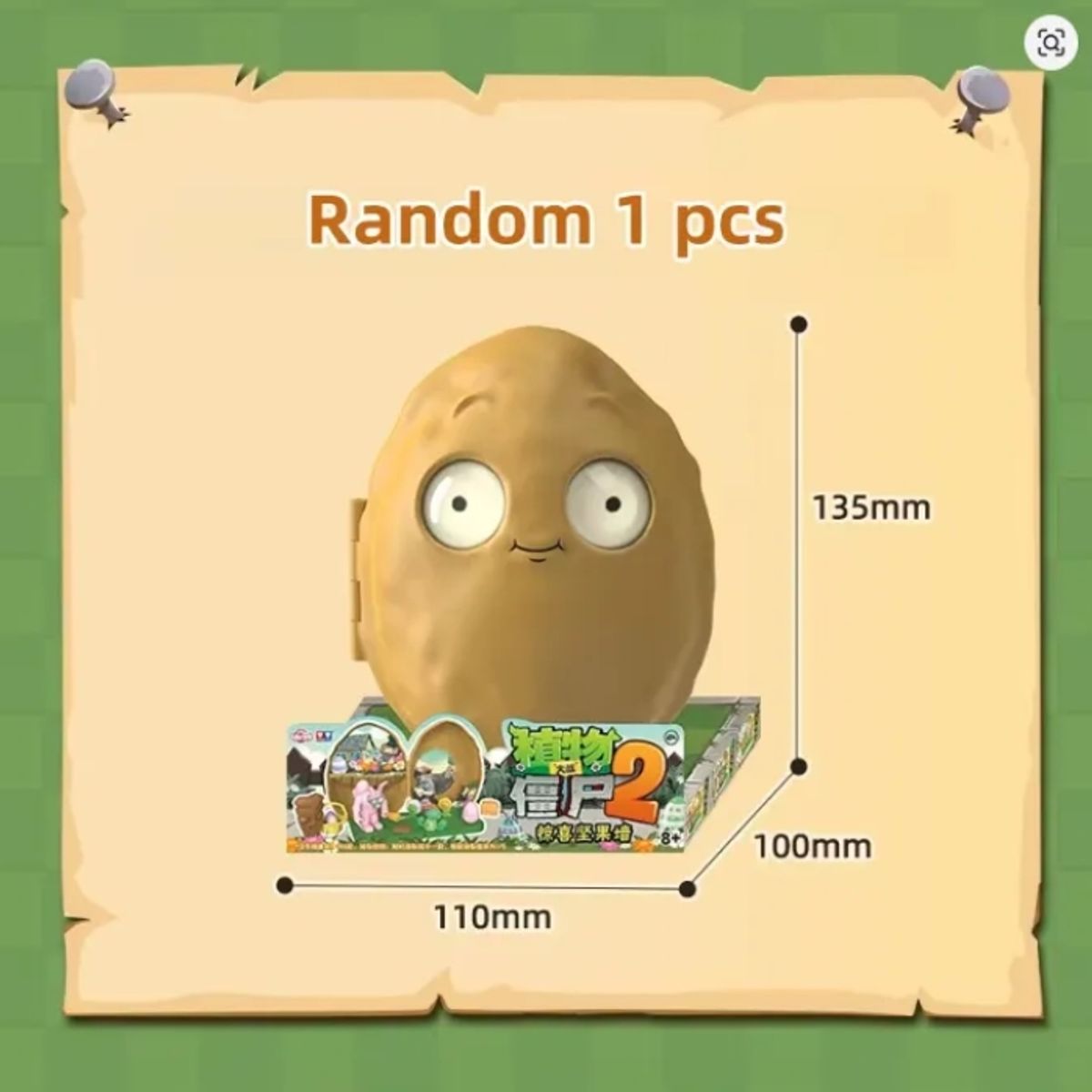 GENERICO - 1 Figura Nuez Con Tematica Sorpresa Plantas Vs Zombies Pvz