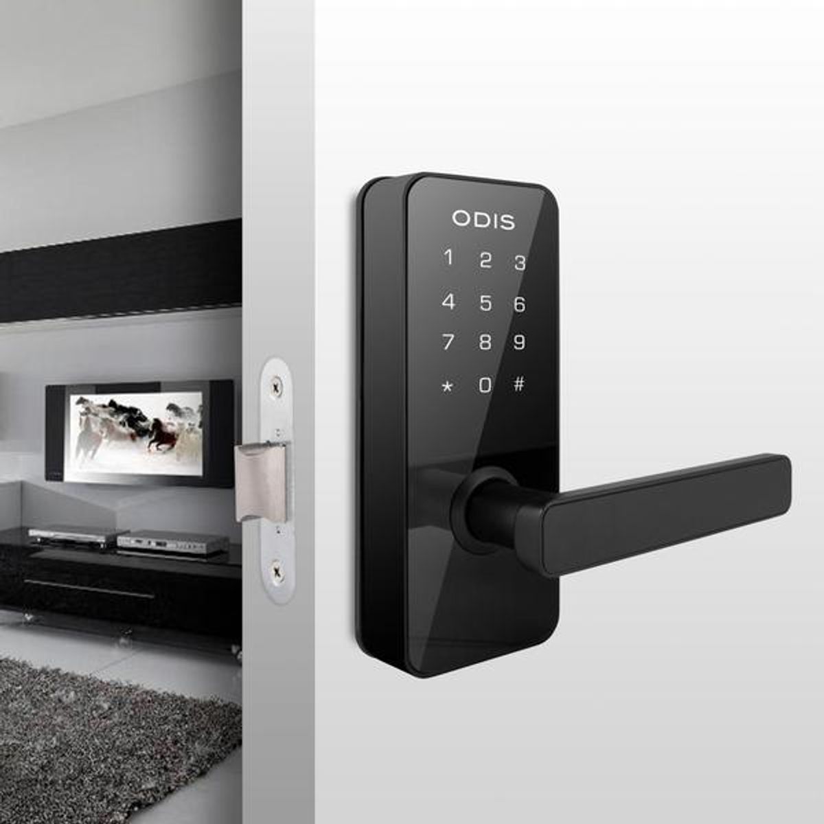 ODIS - CERRADURA DIGITAL ODIS 7700 MAN-REVERS NEGRO