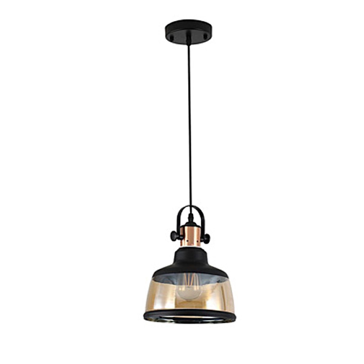 WANT - LAMPARA COLGANTE E27 VIDRIO Y METAL VINTAGE