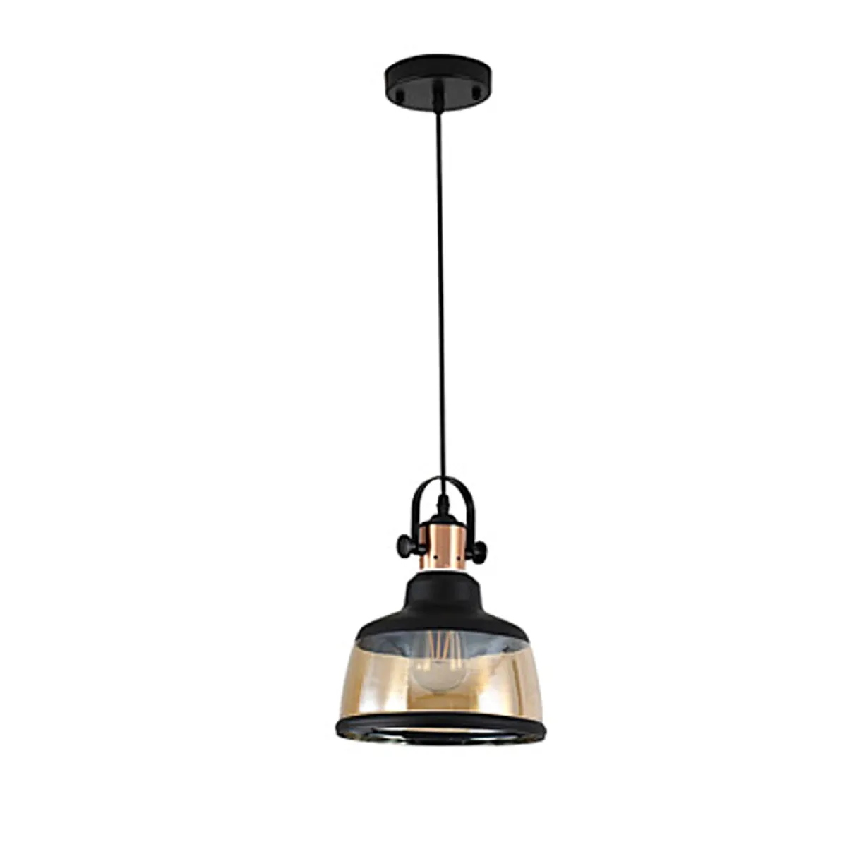 WANT - LAMPARA COLGANTE E27 VIDRIO Y METAL VINTAGE