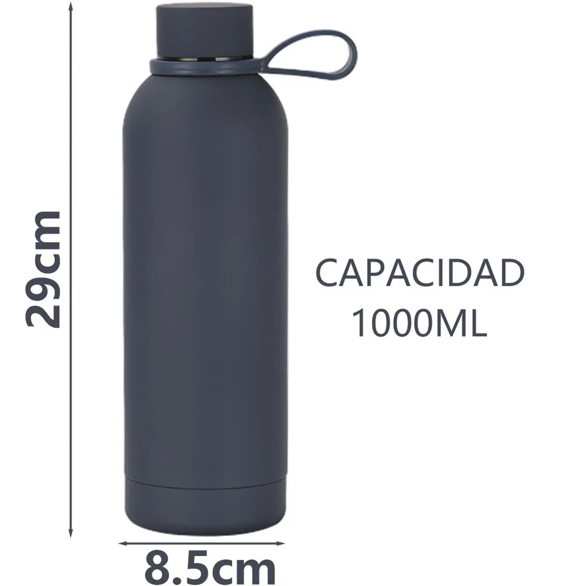GENERICO - Termo Botella Agua Termica Acero Inoxidable 1000ml Azul Marino