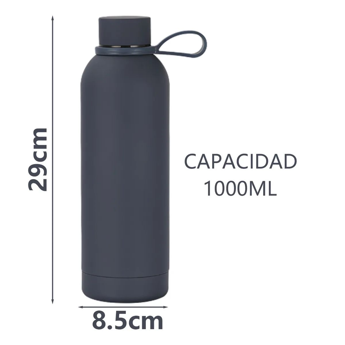 GENERICO - Termo Botella Agua Termica Acero Inoxidable 1000ml Azul Marino