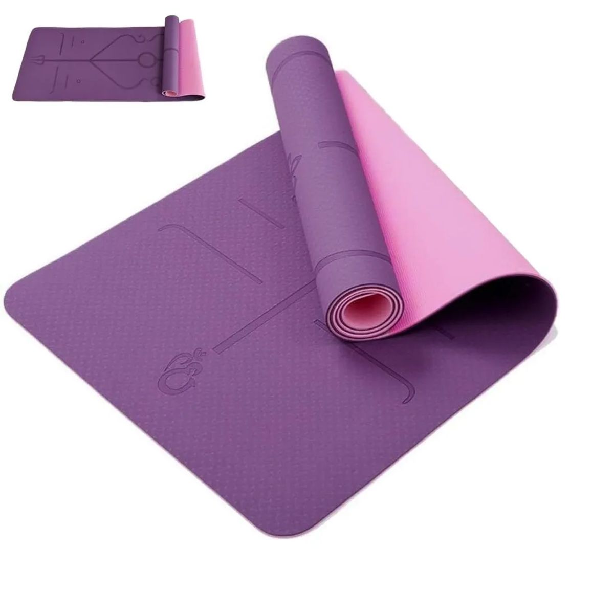 GENERICO - Mat Yoga Con Marcas De Alineación Con Bolso De Transporte