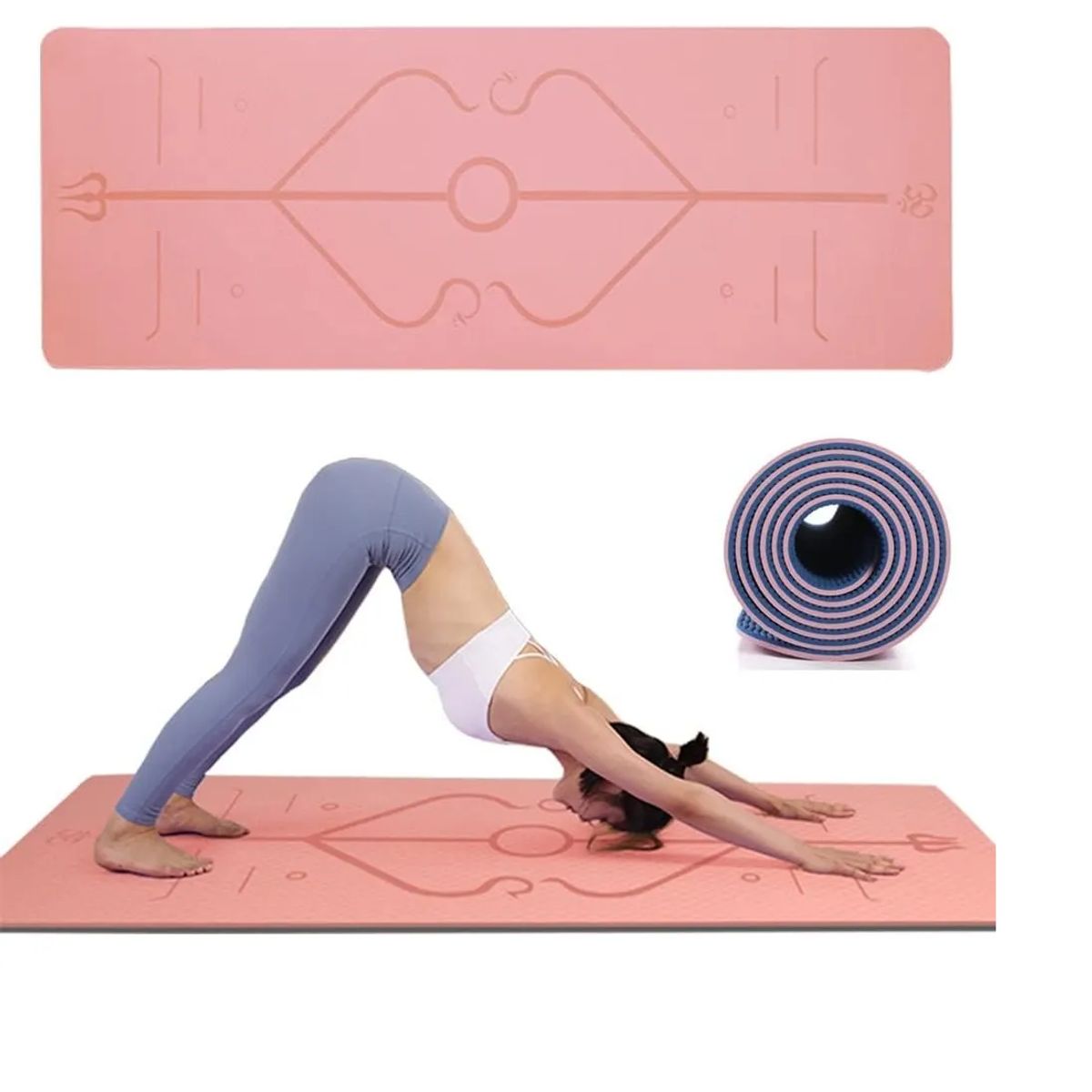 GENERICO - Mat Yoga Con Marcas De Alineación Con Bolso De Transporte