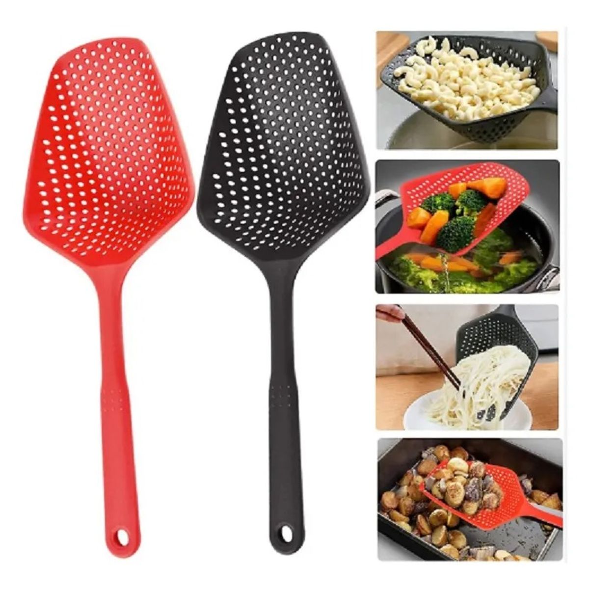GENERICO - Colador Cuchara Plástico 32 Cm Cocina Pasta Escurridor