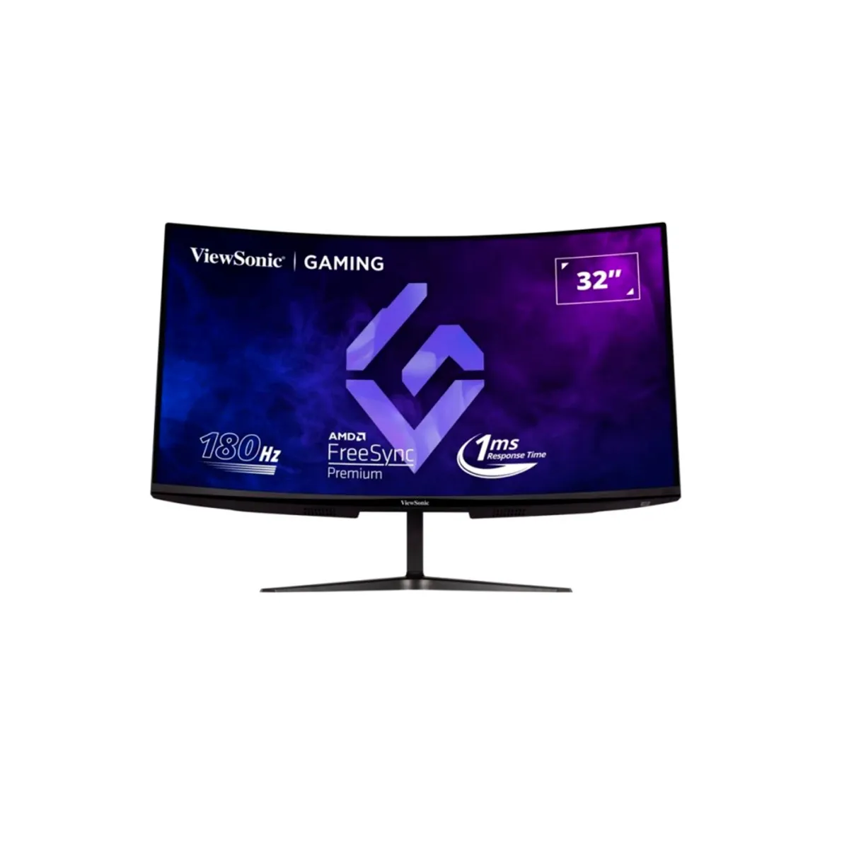 VIEWSONIC - Monitor ViewSonic 32" Curvo  2K QHD (2560×1440) 180 Hz 1 ms  Panel MVA HDR10 2×HDMI + DP Parlantes
