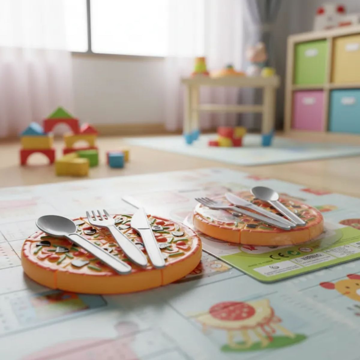 GENERICO - Set Juguete Pizza Plástica Para Cortar Con Cubiertos