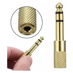 GENERICO - Adaptador Audio Plug 6.5 Macho Jack 3.5 Hembra