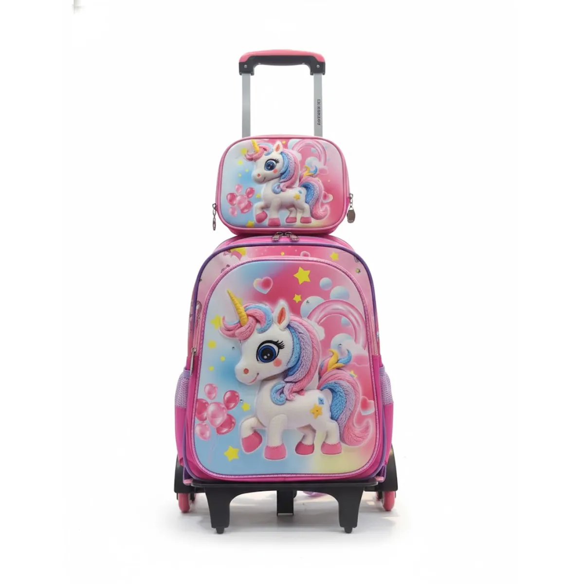 FASHIONS - Mochila Niños Escolar Moda Ruedas Diseño unicornio 3 piezas