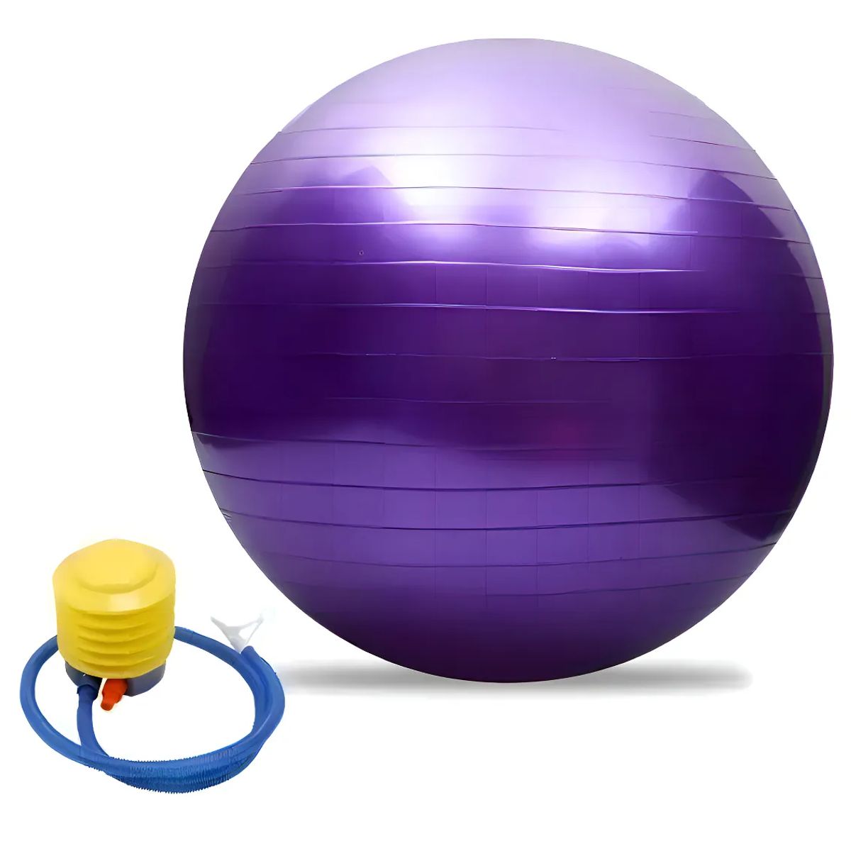 GENERICO - Balón Yoga Pilates Ejercicio. 65cm Con Bomba Inflador 860 Color Morado