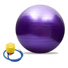 GENERICO - Balón Yoga Pilates Ejercicio. 65cm Con Bomba Inflador 860 Color Morado
