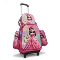 FASHIONS - Mochila Niños Escolar Moda Ruedas Diseño princesas 3 piezas