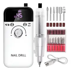 GENERICO - Torno Inalámbrico Profesional Pedicura Manícura 45000+ Fresa