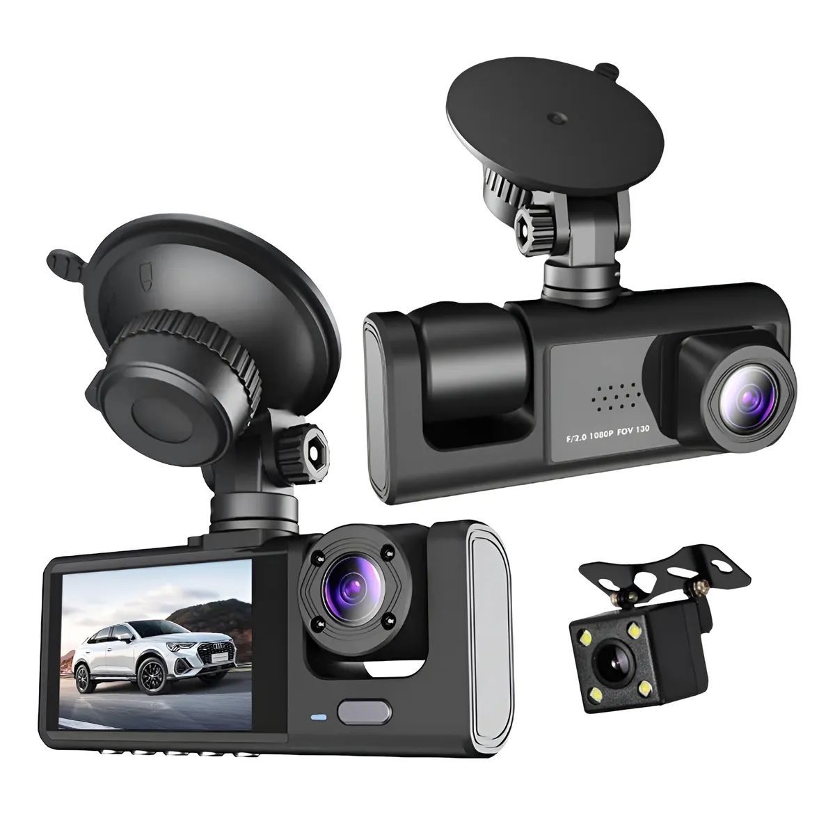 GENERICO - 3 Cameras Accesorio Para Cámara De Coche Dashcamera