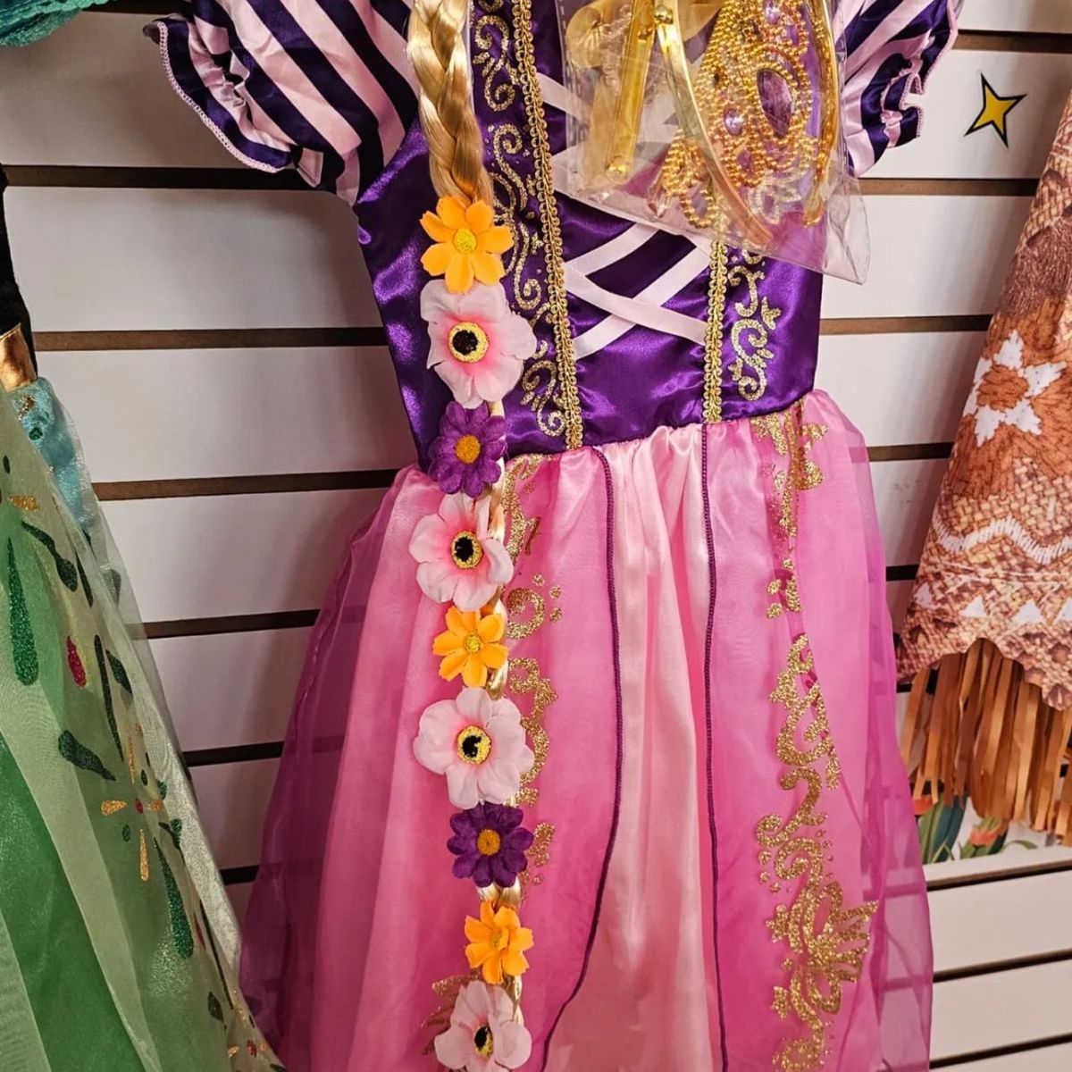 GENERICO - Disfraz princesa rapunzel para niña talla 3 con accesorios