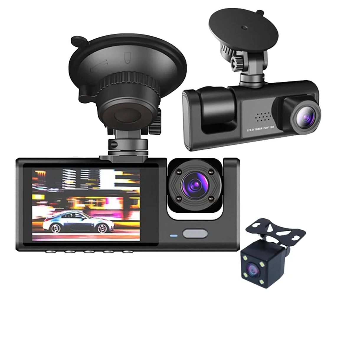 GENERICO - Cámara Para Auto Dvr camera Pro Wifi 1080p Hd 3 Lentes