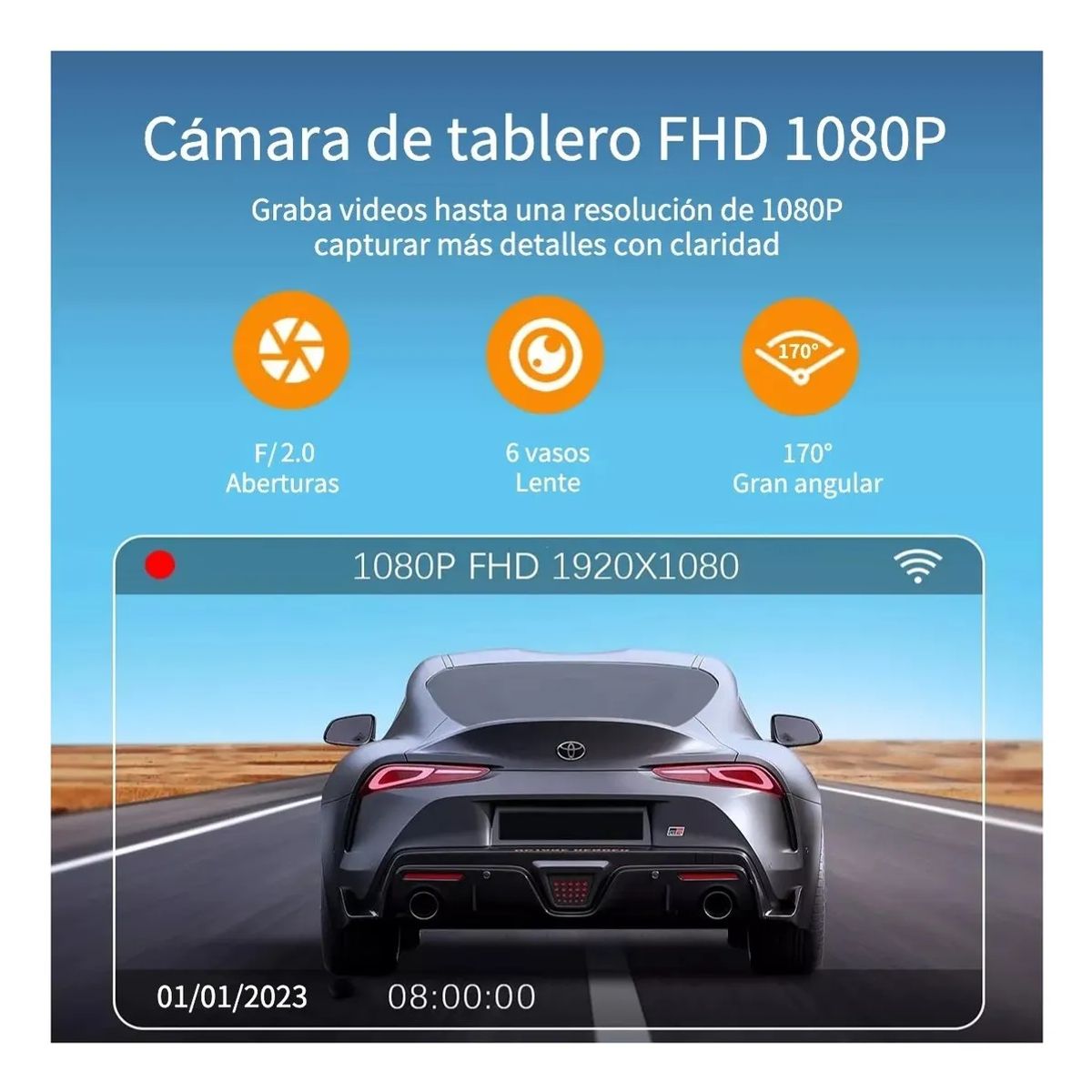 GENERICO - Cámara Para Auto Dvr camera Pro Wifi 1080p Hd 3 Lentes