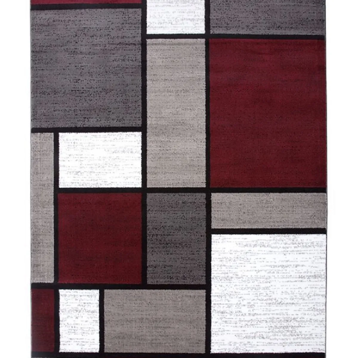 GENERICO - ALFOMBRA CON DISEÑO 200X240 CUADRO BURDEO MODERNO ELEGANTE WM