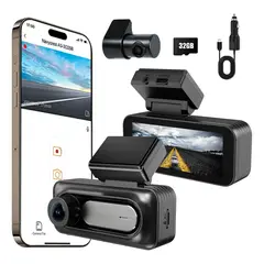 GENERICO - Dashcam Dual Con Grabación En 4k1080p Gps Wifi Y 32gb