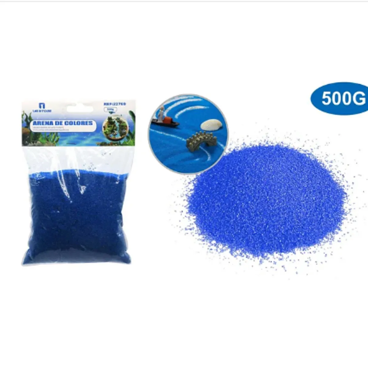 GENERICO - Arena Decorativa Color Azul 500G