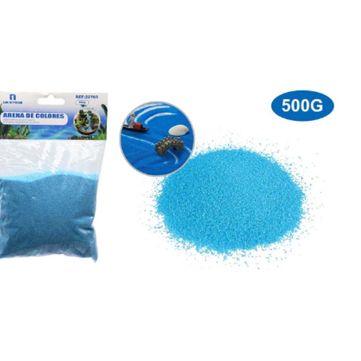 Arena Decorativa Color Celeste 500G, marca GENERICO - Foto Principal
