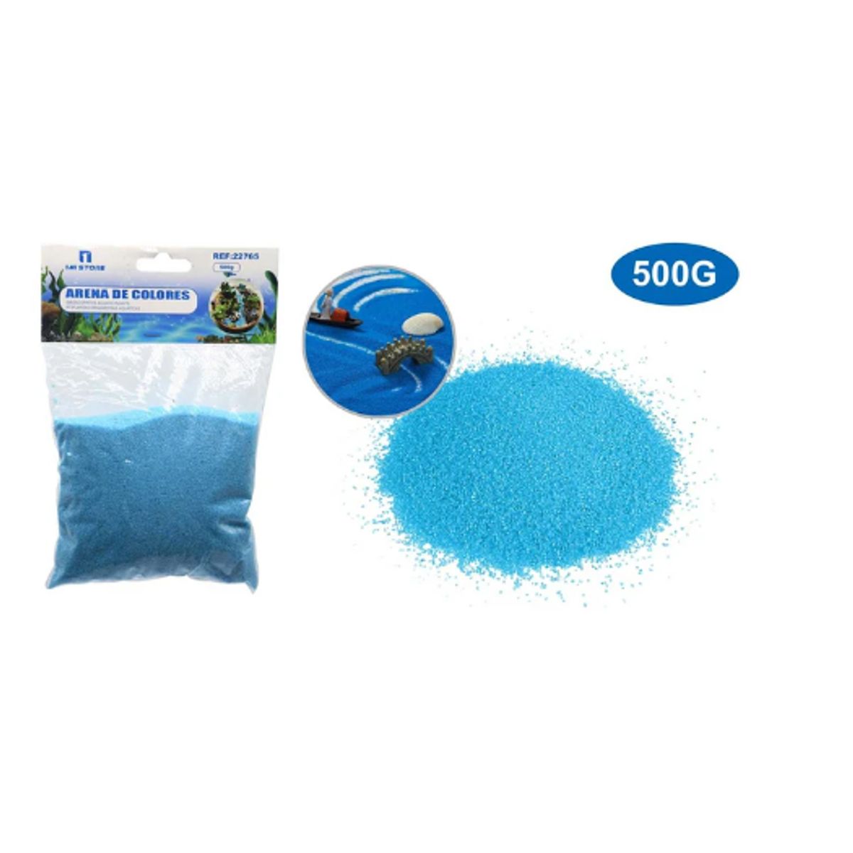 Arena Decorativa Color Celeste 500G, marca GENERICO - Foto Principal