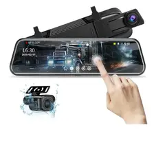 GENERICO - Espejo Retrovisor Doble Camara Reversa 10in Touch Hd 1080p