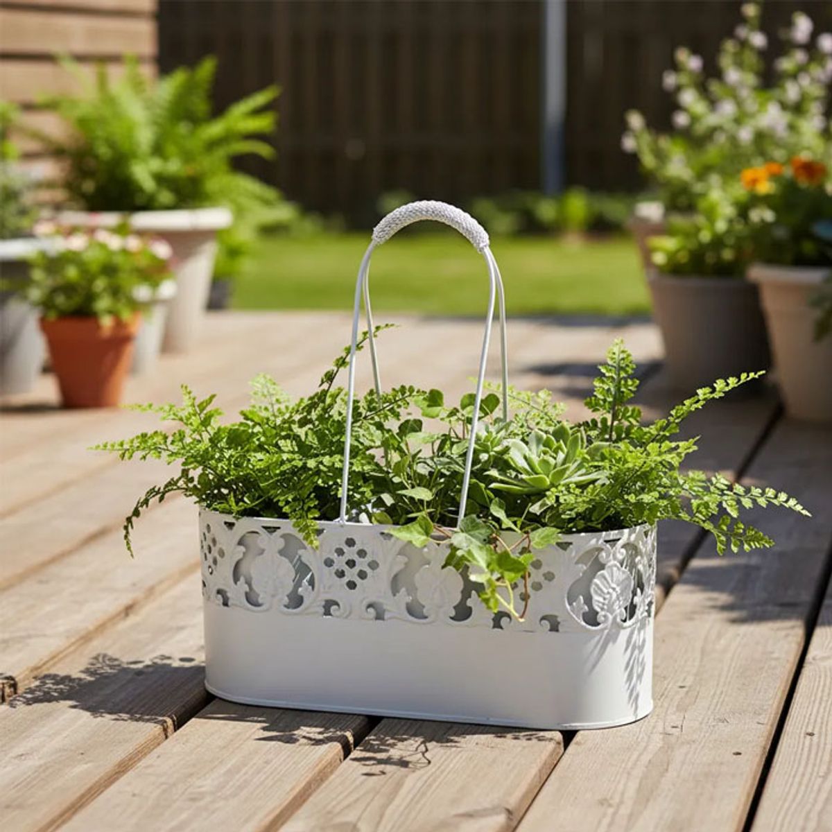 BRIC - Macetero Decorativo Metalico 36x12x15 Cm